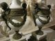Pr Antique Bronze/marble Victorian Candelabras Garniture For Mantel Clock 7 Lgt Metalware photo 6