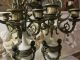 Pr Antique Bronze/marble Victorian Candelabras Garniture For Mantel Clock 7 Lgt Metalware photo 7