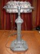 Vintage Seashell L&l Wmc Cast Iron Table Lamp Art Deco Era Antique Lamps photo 4
