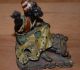 Early Victorian Cold Painted Vienna Bronze Of Arab/moor Tailor Sewing Amazing Metalware photo 3