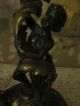 Pr Very Fine 19th Antique French Dore Bronze Victorian Figural Putti Candelabras Metalware photo 5