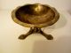 - Old Hand Made Hammered Brass Footed Bowl Arts And & Crafts Metalware photo 1