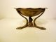 - Old Hand Made Hammered Brass Footed Bowl Arts And & Crafts Metalware photo 3