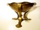 - Old Hand Made Hammered Brass Footed Bowl Arts And & Crafts Metalware photo 5