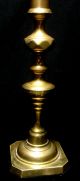 Antique English Brass Beehive & Diamond Push Up Candlestick Prince Style 19th C. Metalware photo 2