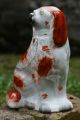 Pair Of 19th C.  Large Staffordshire Brown & White Seated Hearth Dogs Figurines photo 7