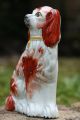 19th C.  Staffordshire Seated Brown & White Hearth Dog Figurines photo 3