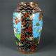 Large Antique Japanese Cloisonne Vase W/ Bird & Flower Decoration,  Meiji Period Vases photo 3