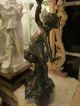 Pr Xl Antique French Rococo Figural Bronze Patti/cherubs Statues Metalware photo 2