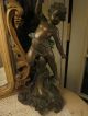 Pr Xl Antique French Rococo Figural Bronze Patti/cherubs Statues Metalware photo 7