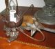 Antique Iridescent Favrile Glass Shade - Quezal/steuben? W/ Cast Iron Bird Lamp. Lamps photo 10
