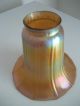 Antique Iridescent Favrile Glass Shade - Quezal/steuben? W/ Cast Iron Bird Lamp. Lamps photo 3