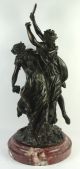Antique 19thc Marble & Bronze Sculpture Clodion Dancing Nymphs With Tambourine Metalware photo 4