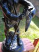 Vintage Metal Statue Of Farmer Signed By Le Breton Metalware photo 2