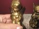Pair Antique Turn Of The Century Brass Praying Angel Christmas Candle Holders Metalware photo 1