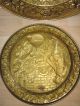 Vintage 2 Decorative Brass Copper Plate Plaque Made In England Metalware photo 3