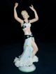 Antique German Dresden Lace Art Deco Lady Exotic Dancer Porcelain Figurine Figurines photo 3