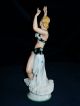 Antique German Dresden Lace Art Deco Lady Exotic Dancer Porcelain Figurine Figurines photo 6