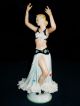 Antique German Dresden Lace Art Deco Lady Exotic Dancer Porcelain Figurine Figurines photo 8