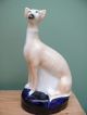19thc Staffordshire Figure Of A Greyhound In Sitting Pose Figurines photo 1