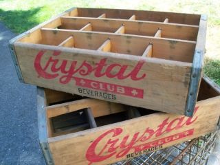 Vintage Wood Soda Bottle Crate - Box - Crystal 12 Pocket From Scranton,  Pa. photo