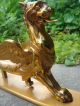 Ormalu 24kt Gold/bronze Winged Griffin/dragon/gargoyle Mascot/hood Ornament Metalware photo 9