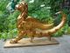 Ormalu 24kt Gold/bronze Winged Griffin/dragon/gargoyle Mascot/hood Ornament Metalware photo 1