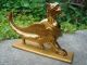 Ormalu 24kt Gold/bronze Winged Griffin/dragon/gargoyle Mascot/hood Ornament Metalware photo 6