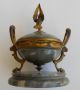 French Empire,  Bronze & Marble Antique Inkwell,  France Metalware photo 11