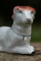 19th C.  Staffordshire Miniature Porcelaneous Recumbent Dog Figurines photo 2