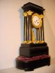 French Brass Inlaid Ebonised Portico Mantle Clock Circa 1860 Whith Its Base Clocks photo 2