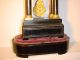 French Brass Inlaid Ebonised Portico Mantle Clock Circa 1860 Whith Its Base Clocks photo 7