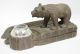 Carved Black Forest Bear Inkwell - Swiss/german Arts Crafts Mission Adirondack Carved Figures photo 1