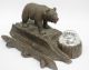 Carved Black Forest Bear Inkwell - Swiss/german Arts Crafts Mission Adirondack Carved Figures photo 3