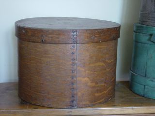 Early 19c Large Thick Walled Wooden Pantry Box Remanents Of Old Paint Afaa photo