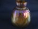 Two Loetz Type Iridescent Vases One Red And One Purple In Color Ca - 1900 Vases photo 4