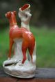 Interesting & Orig.  19th C.  Staffordshire Greyhound With Rabbit & Spill Vase Figurines photo 10