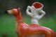 Interesting & Orig.  19th C.  Staffordshire Greyhound With Rabbit & Spill Vase Figurines photo 2