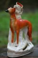 Interesting & Orig.  19th C.  Staffordshire Greyhound With Rabbit & Spill Vase Figurines photo 6