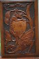 19th C.  Gothic Wooden Relief Carved Panel With Winged Gargoyle Carvings Carved Figures photo 2