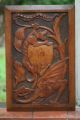 19th C.  Gothic Wooden Relief Carved Panel With Winged Gargoyle Carvings Carved Figures photo 6