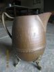 @@antique Copper Tea Coffee Pot Cream Sugar Hammered Ornate Set Kettle Brass Metalware photo 1