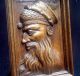 Quality Carved 17th Century Wood Panel With The Head Of A Person Near Eas Carved Figures photo 2