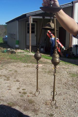 Antique Brass Hanging Lamp Holder photo