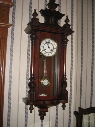 Antique Walnut Wall Clock - Marked Cb From The Black Forrest - Germany photo
