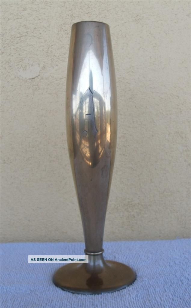 Dirilyte Bullet Shaped Flower Vase Mid Century Metalware photo