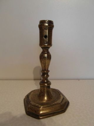 Cast Brass Candlestick C.  1700 photo