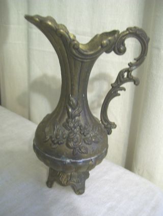 Vtg.  Italian Florentine Brass Pitcher - Vase photo