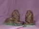 Bronze Majestic Lion Set Antique Lions Statue Mounted On Marble Bases Heavy Metalware photo 10