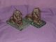Bronze Majestic Lion Set Antique Lions Statue Mounted On Marble Bases Heavy Metalware photo 1